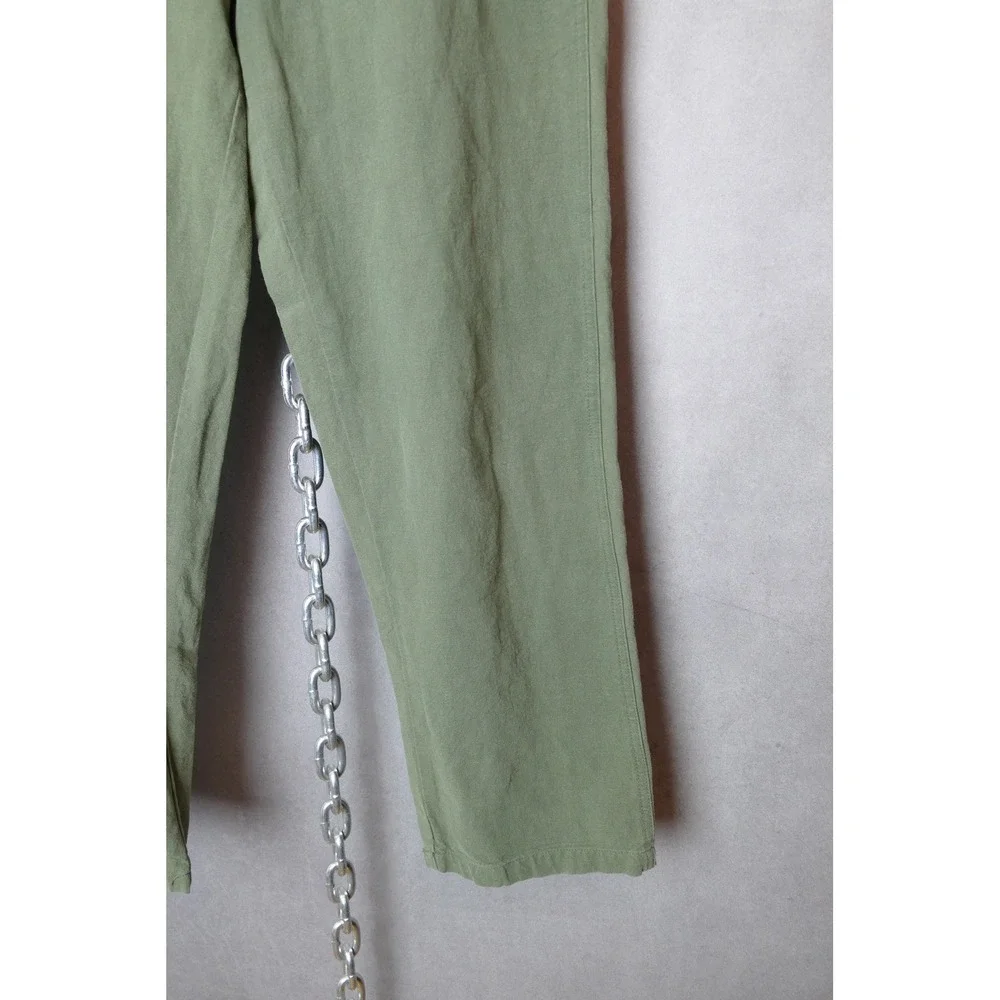 M/SF/T Mad‎ Minds Utility Pants Mens M Olive Green Cotton Linen Blend Casual